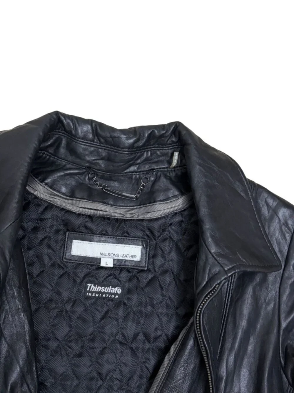 Wilsons Leather Black Coat Winter Insulated Business Casual Jacket Womens Large - Picture 3 of 6